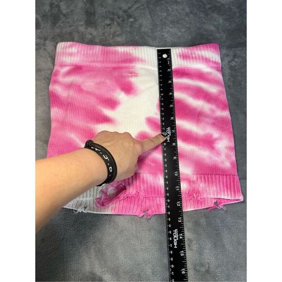 Revolve SER.O.YA Skirt Womens Sz XS Pink Line Tie Dye Robin Mini Distressed Knit - Picture 7 of 8